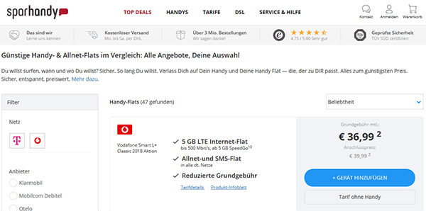sparhandy Allnet Flat Handytarife