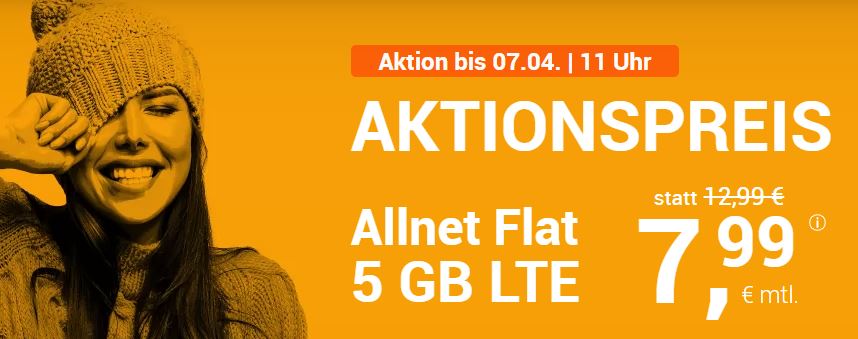 winSIM LTE All 5: Allnet Flat + 5 GB LTE Flat für nur 7,99 € - bis 07.4.