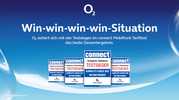 o2 Netztest 2022: Vierfach-Sieger beim Tarifvergleich