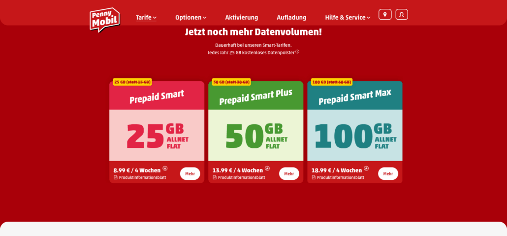 Penny Mobil Tarife im D1-Netz – Die besten März Angebote 2026