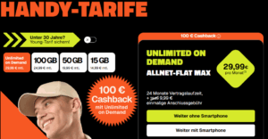 otelo Allnet Flat Max 100 € Cashback Aktion - bis 21.11.2025
