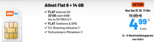 sim.de Power-Aktion: 20 GB 5G Allnet Flat für nur 4,99 €
