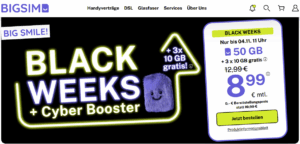 BIGSIM.de: 50 GB Aktionstarif + Allnet Flat für nur 8,99 €