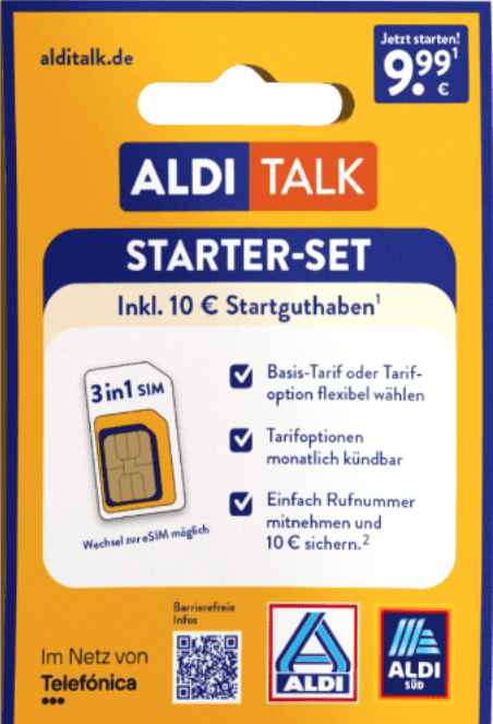 ALDI TALK Starter-Set inkl. 10 € Startguthaben