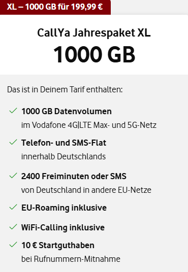 CallYa Jahrespaket XL
