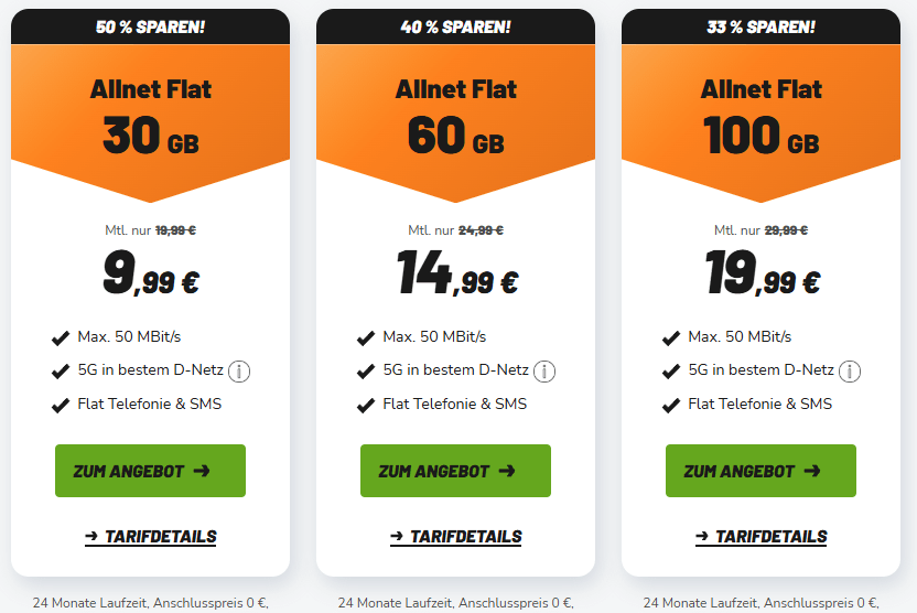klarmobil - Handytarife mit Allnet Flat im Überblick