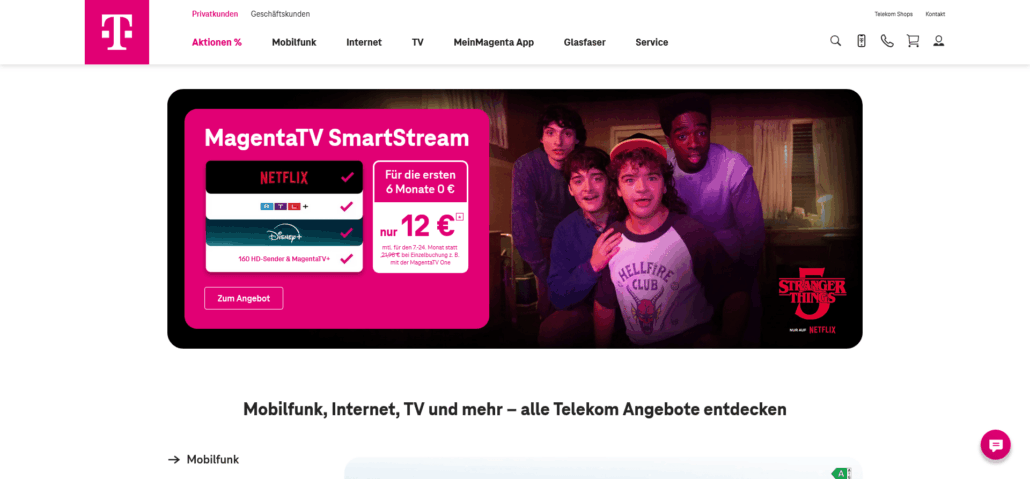 Telekom Webseite