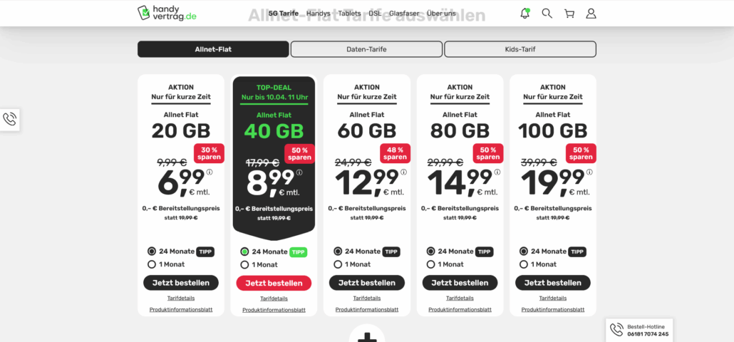 handyvertrag.de Handytarife 2026